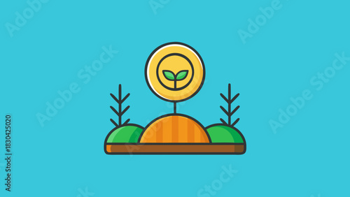 Icon representing investment and growth of agricultural produce
