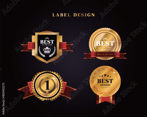 고급 금박 라벨 템플릿 02
