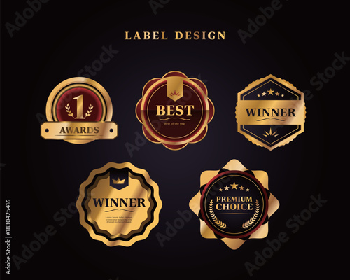 고급 금박 라벨 템플릿 04
