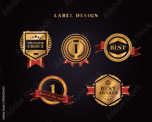 고급 금박 라벨 템플릿 05
