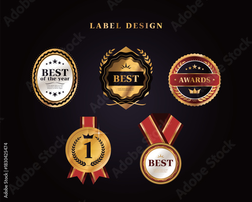 고급 금박 라벨 템플릿 06
