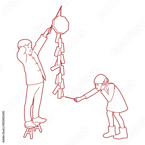 children celebrating chinese new-year children celebrating chinese new-year