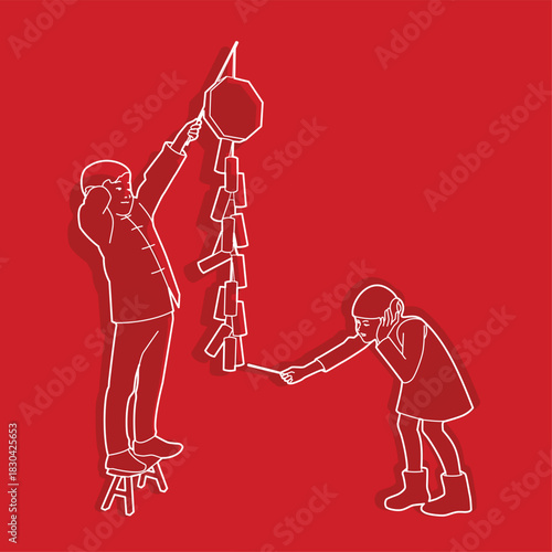  children celebrating chinese new-year.  children celebrating chinese new-year.