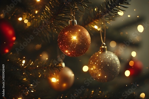 Festive Baubles and Bright Bokeh