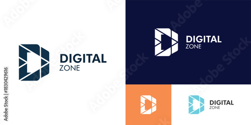 Abstract D Monogram Logo – Creative Technology Software Brand Identity