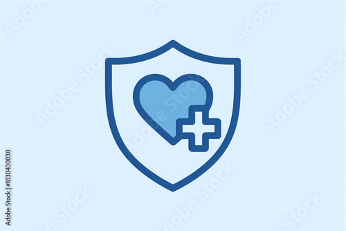 This icon powerfully symbolizes health protection, medical insurance, life security, or cardiac health and wellness. It represents the concept of safeguarding or maintaining good physical well-being.