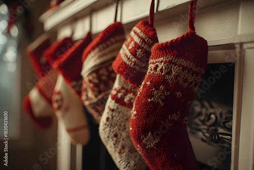 Waiting for Santa: Stockings on the Hearth