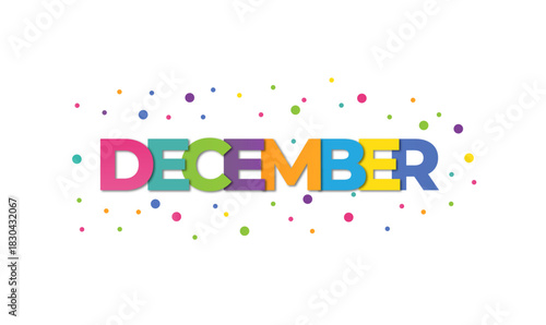 December text vector illustration, December text colorful design vector illustration, December, gradient, design, vector, illustration, art, symbol, text, alphabet,2026, letters, birthday, word, 