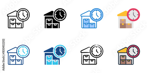 Just in time icon set multiple style vector collection 
