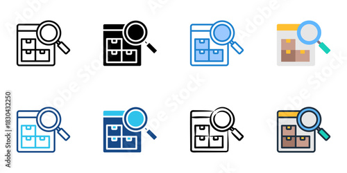 Vendor managed inventory icon set multiple style vector collection 

