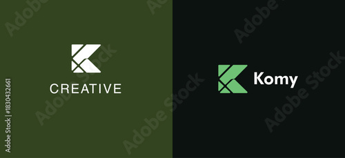 Abstract Geometric K Logo – Modern Minimal Monogram for Creative Branding