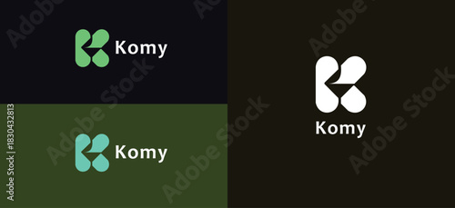 Minimalist Rounded K Letter Logo – Modern Monogram Design for Tech & Apps