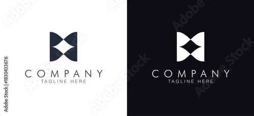 Minimalist M Letter Logo – Geometric Diamond Shape for Modern Branding