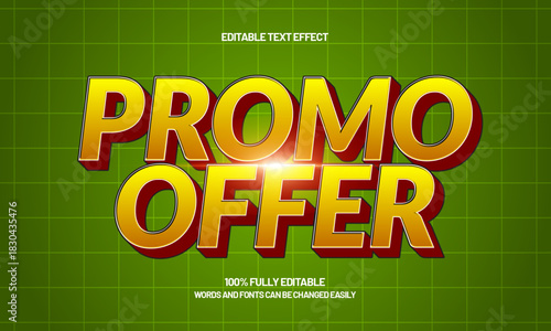 promo offer editable text effect