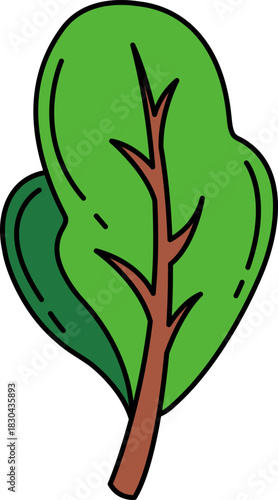 single illustration of a green vegetable