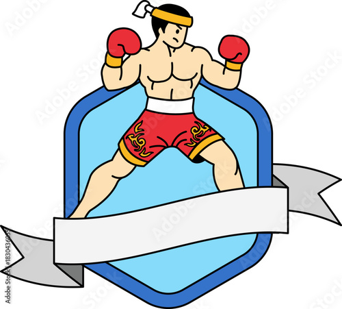 illustration logotype of a male boxer
