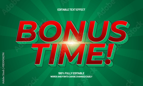 bonus time editable text effect