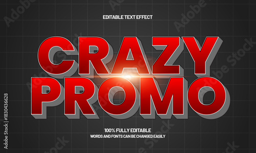 crazy promo editable text effect
