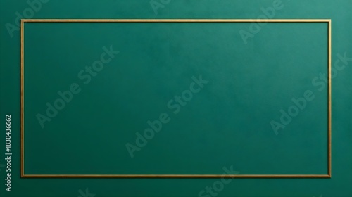 Emerald Green Luxury: Golden Frame on a Deep Textured Wall for Elegant Backgrounds
