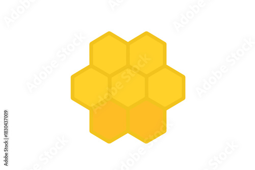 Vibrant yellow and orange geometric honeycomb pattern isolated on a clean white background