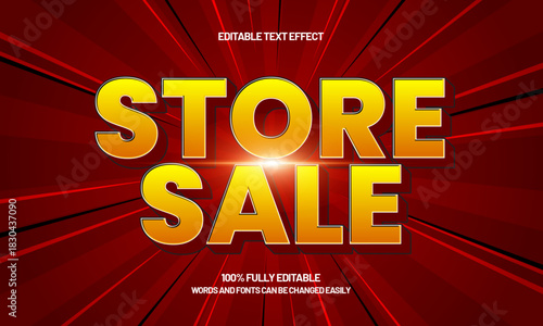 store sale editable text effect