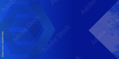 Dynamic Blue Hexagon Abstract Background Graphic Line Technology Abstract Pixel Pattern. Abstract Business Technology Simple Art Modern and Futuristic Graphic.