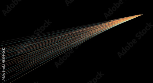 A dynamic abstract illustration featuring a radiant burst of light lines against a dark background, symbolizing speed, data, or futuristic energy.