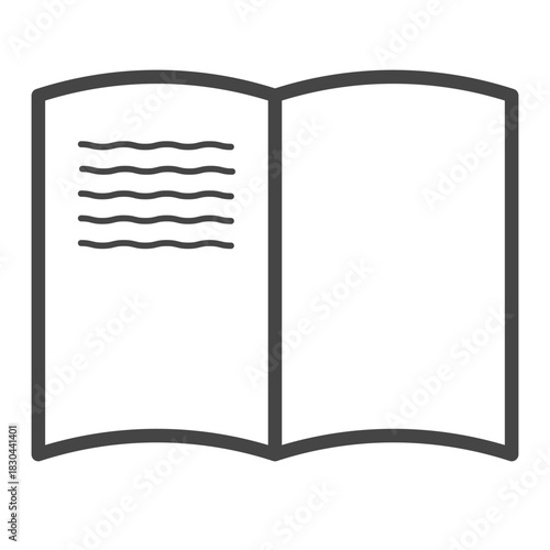 開いた本を表現したシンプルなアイコン