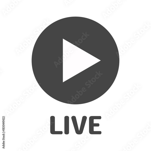 ライブ配信を示す再生ボタンの丸型アイコン