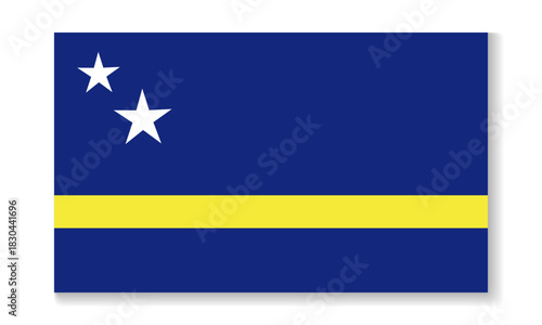 National flag of Curacao in flat style. Vector flat illustration.