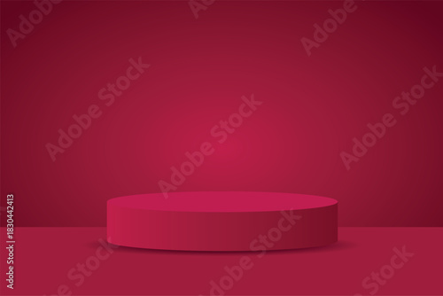 Red 3D Podium Background for Product Display