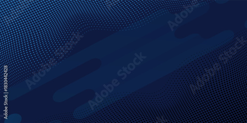 Blue wavy halftone polish background. Pop art dot sports style, modern art blue dot elements. Eps10