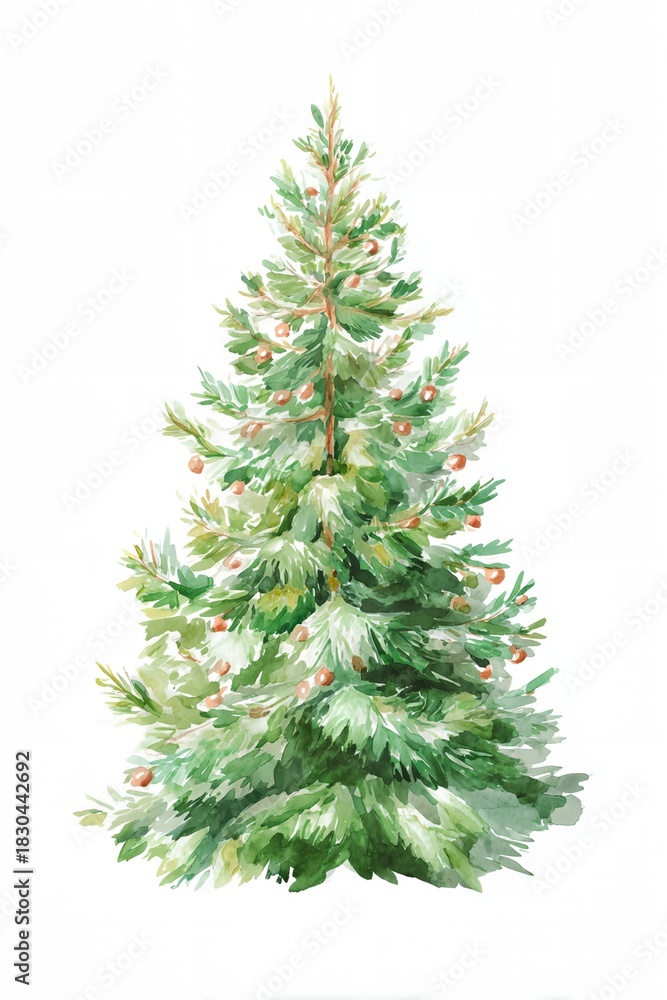 Fototapeta premium Christmas tree with a lot of ornaments on it