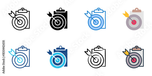 Order accuracy icon set multiple style vector collection 

