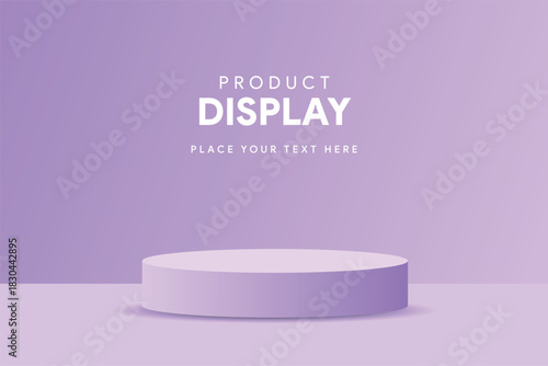 Purple Single podium stand for Product with Purple Background