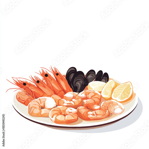  Delicious Seafood Platter with Shrimp Mussels and Lemon Slices