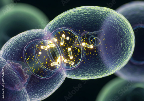Microscopic View of Wolbachia Bacteria Interacting with Mosquito Egg Cell