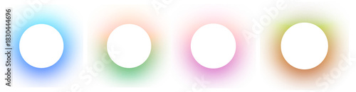 Collection of neon colorful rectangle frame glow light border rounded corners laser beam outline empty transparent background design abstract bright glow edge template effect design png
