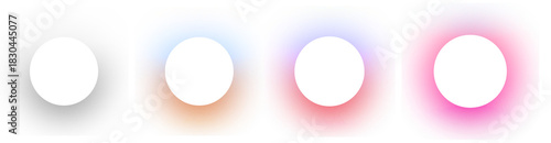 Collection of neon colorful rectangle frame glow light border rounded corners laser beam outline empty transparent background design abstract bright glow edge template effect design png