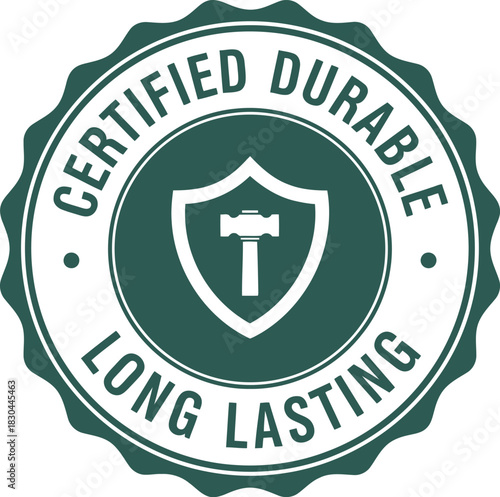 Foto Certified durable long lasting seal stamp icon