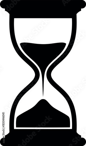 Hourglass silhouette time passing concept