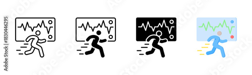 Cardio Exercises Icon, Multi Styles Icon Set