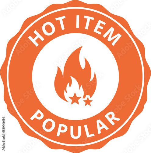 Hot item popular seal with fire icon