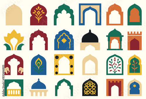 Mughal Arch Design Elements for Cultural and Architectural Content