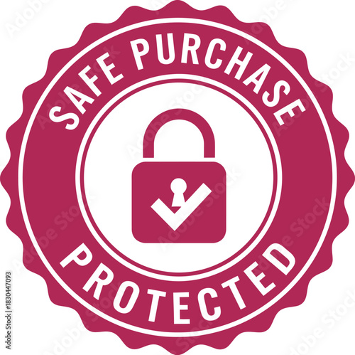 Secure transaction seal safe purchase protected badge