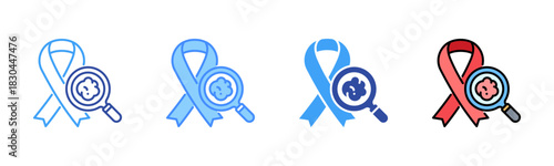 Cancer Screening Icon, Multi Styles Icon Set