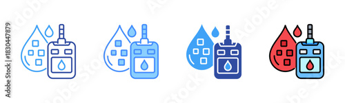 Glucose Icon, Multi Styles Icon Set