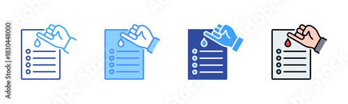 Blood Test Icon, Multi Styles Icon Set