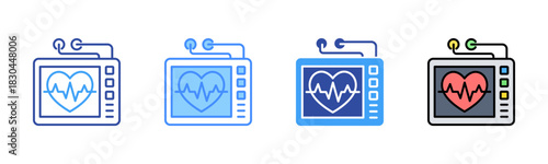 Heart Rate Icon, Multi Styles Icon Set