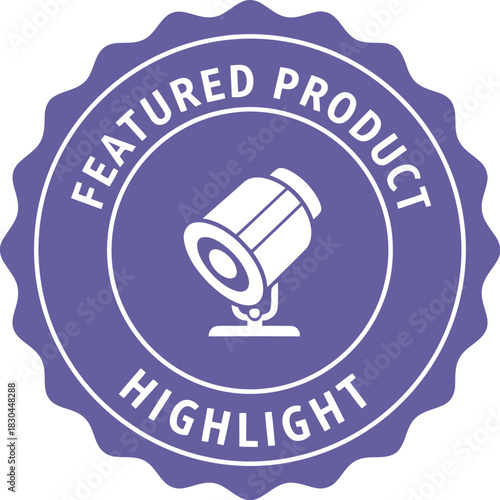 Featured product highlight badge with spotlight